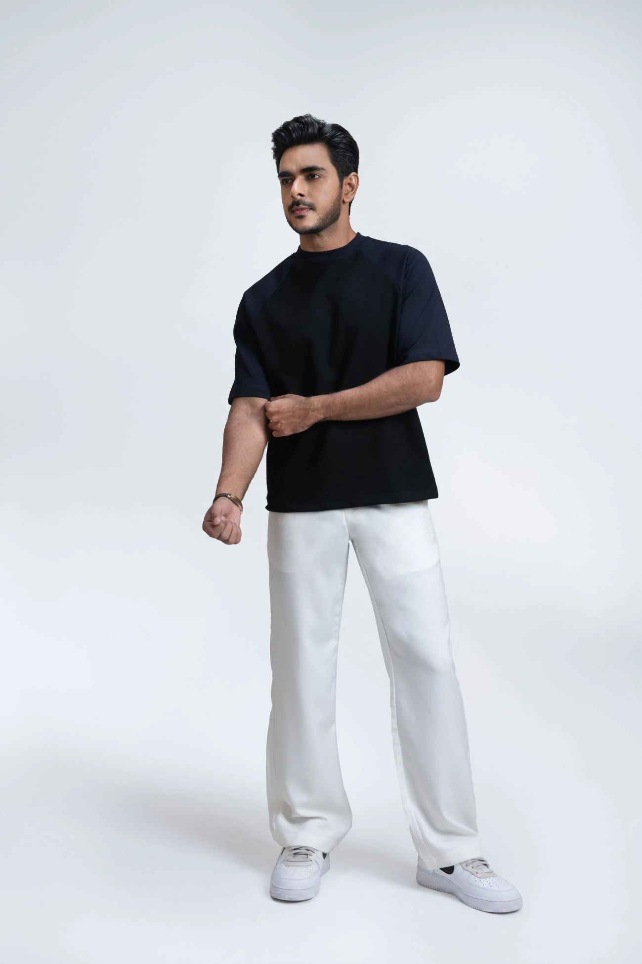 Black with Dark Navy Blue Raglan Premium AirFlex T-Shirt